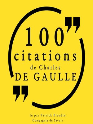 cover image of 100 citations Charles de Gaulle